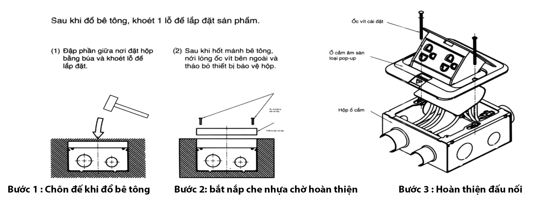 Hộp Ổ Điện Âm Sàn Novalink NV-FS3B Màu Đồng | Tích Hợp HDMI, USB, Mạng, Điện